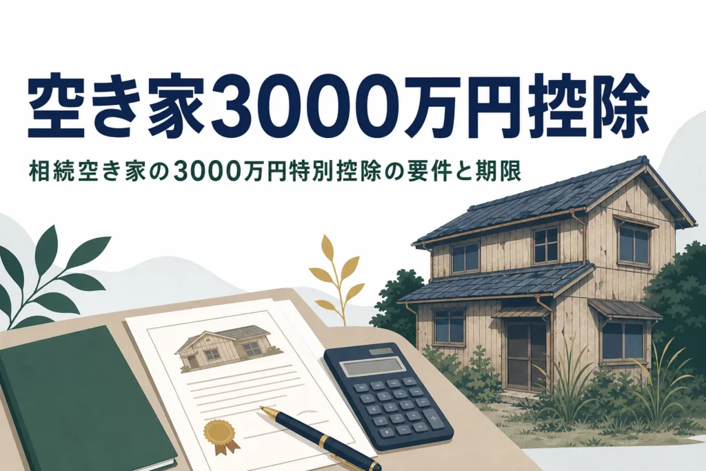 相続した空き家を売った時の3,000万円特別控除の要件と期限を解説する記事のアイキャッチ