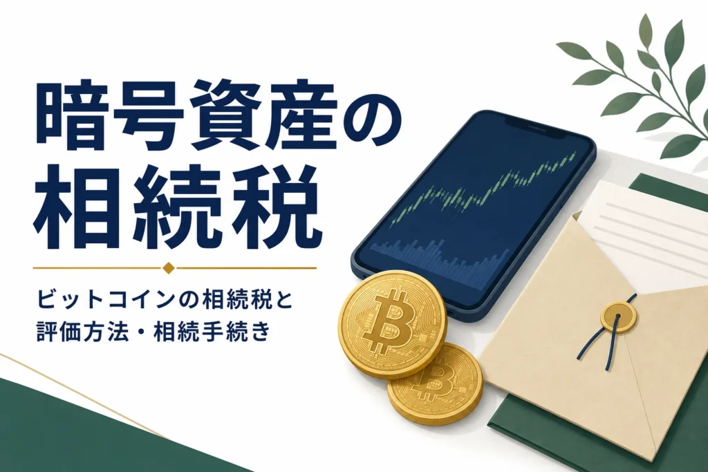 ビットコインなど暗号資産の相続税を解説する記事のアイキャッチ