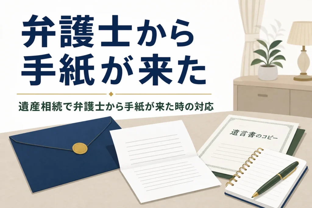 遺産相続で弁護士から手紙が来た時の対応を解説する記事のアイキャッチ