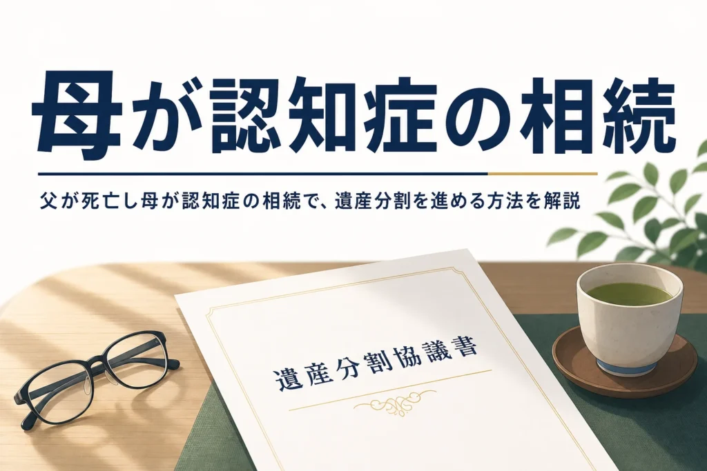 父が死亡し母が認知症の場合の相続の進め方を解説する記事のアイキャッチ