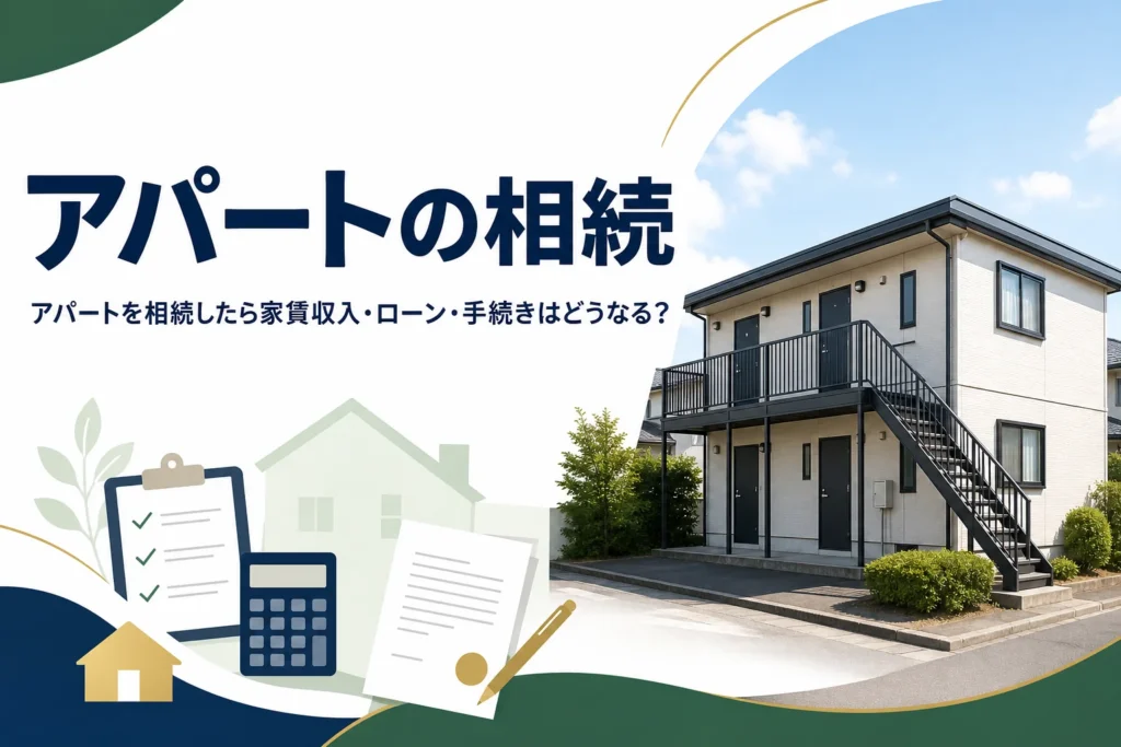 賃貸アパートを相続した時の家賃収入やローン、手続きを解説する記事のアイキャッチ