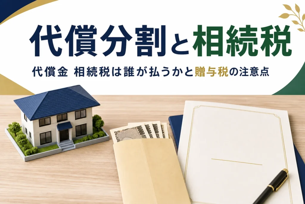 代償分割の代償金にかかる相続税と贈与税の注意点を解説する記事のアイキャッチ