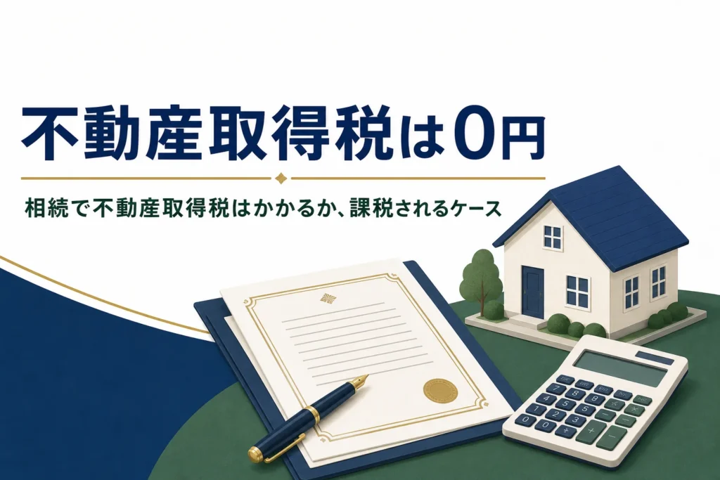 相続で不動産取得税がかかるかを解説する記事のアイキャッチ