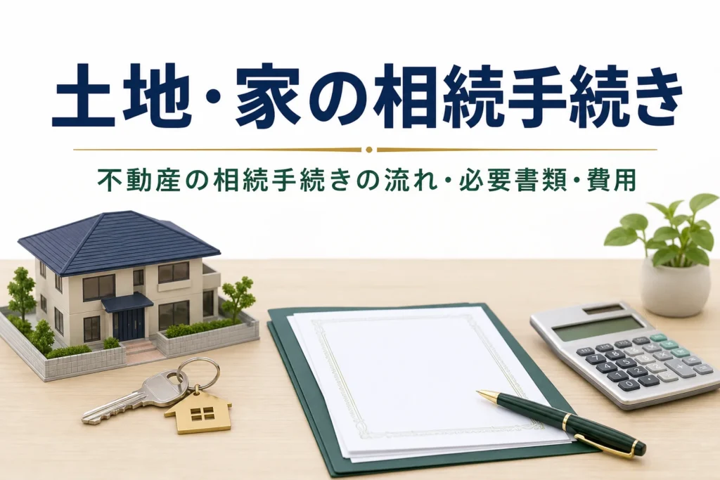 不動産（土地・家）の相続手続きの流れと費用を解説する記事のアイキャッチ