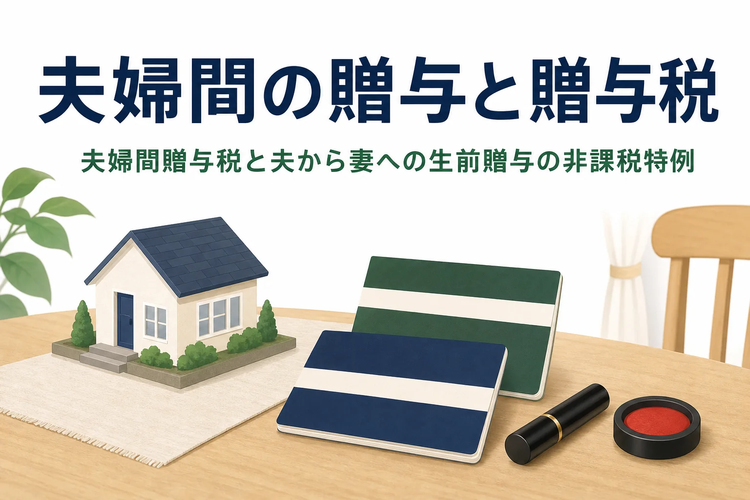 夫婦間の生前贈与と贈与税の非課税特例を解説する記事のアイキャッチ