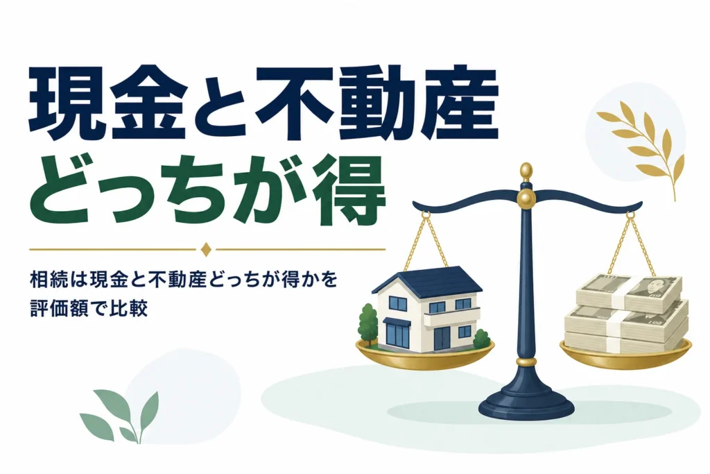 相続で現金と不動産のどっちが得かを比較する記事のアイキャッチ