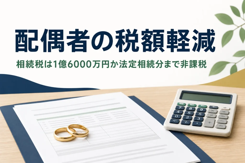 配偶者の税額軽減の1億6000万円と法定相続分の仕組みを解説する記事のアイキャッチ