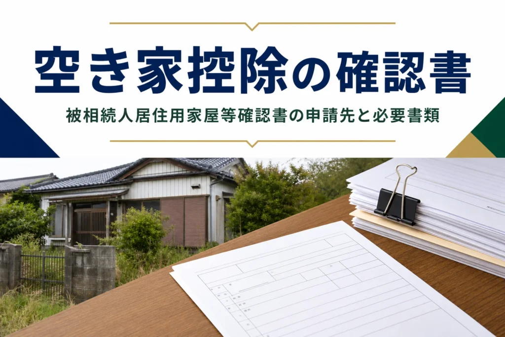 被相続人居住用家屋等確認書の申請先と必要書類、取得の流れを解説する記事のアイキャッチ