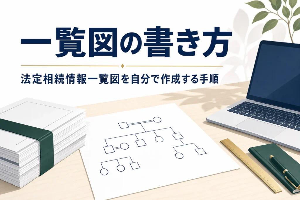 法定相続情報一覧図を自分で作成する手順を解説する記事のアイキャッチ
