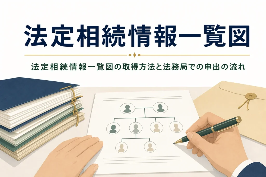 法定相続情報一覧図を法務局で取得する方法を解説する記事のアイキャッチ