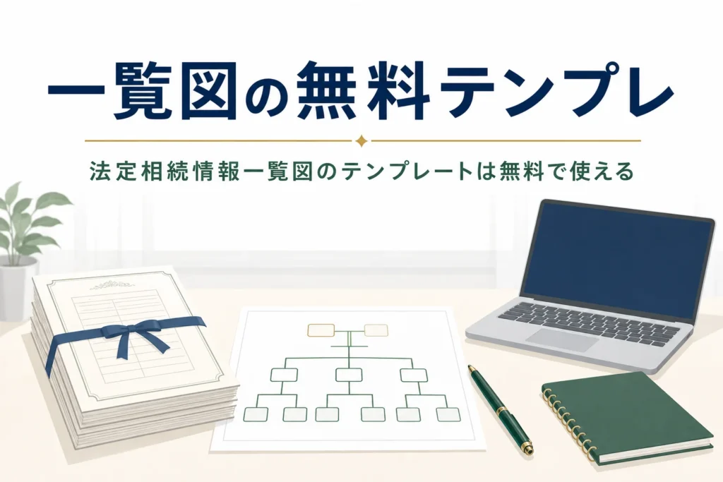 法定相続情報一覧図の無料テンプレートと書き方を解説する記事のアイキャッチ