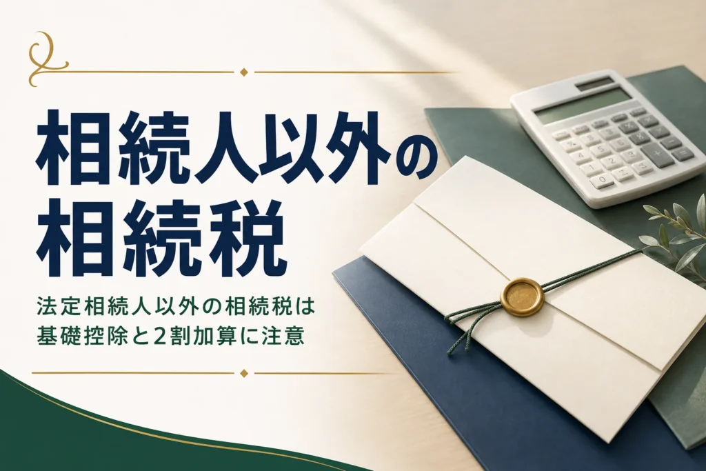 法定相続人以外の相続税は基礎控除と2割加算に注意を解説する記事のアイキャッチ