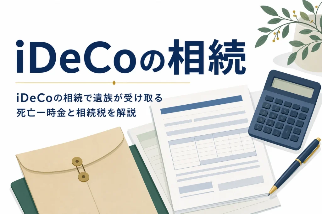 iDeCoの相続で遺族が受け取る死亡一時金と相続税を解説する記事のアイキャッチ