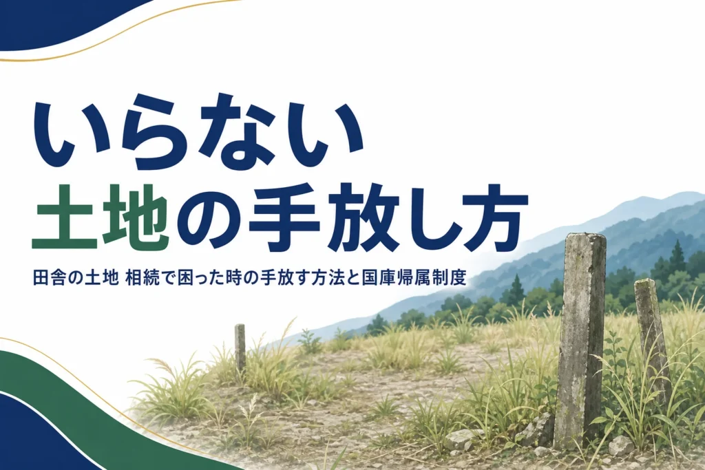 田舎のいらない土地を相続した時の手放す方法と相続土地国庫帰属制度を解説する記事のアイキャッチ