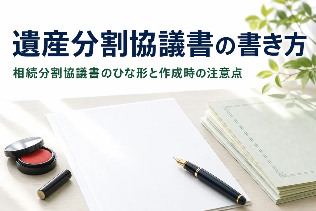 遺産分割協議書の書き方とひな形を解説する記事のアイキャッチ
