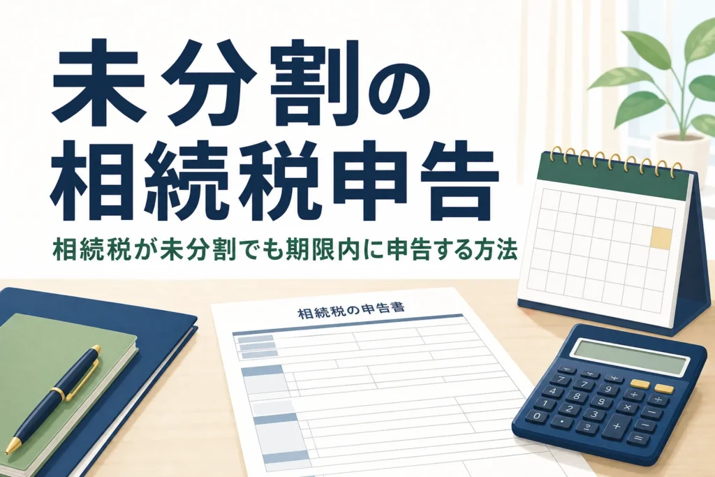 遺産が未分割のまま相続税を申告する方法を解説する記事のアイキャッチ