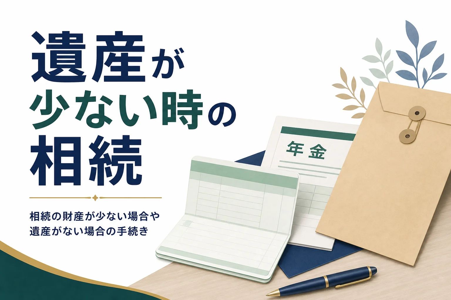 遺産がない・少ない場合の相続で必要な手続きを解説する記事のアイキャッチ
