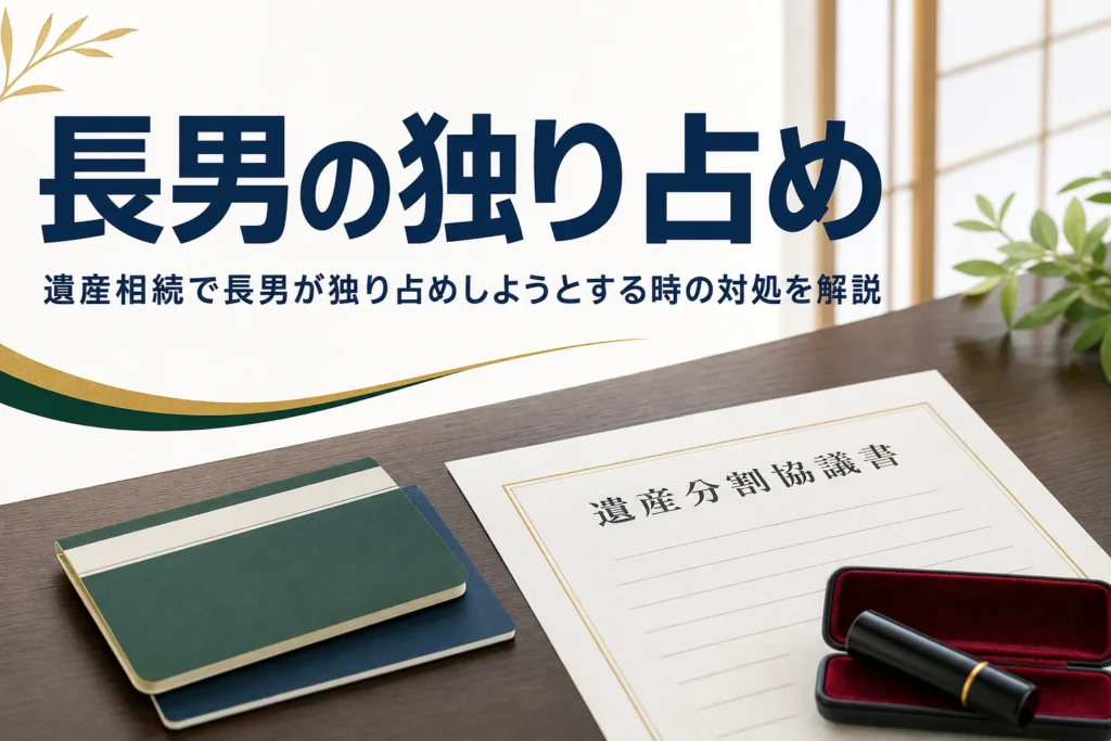 遺産相続で長男が独り占めしようとする時の対処を解説する記事のアイキャッチ