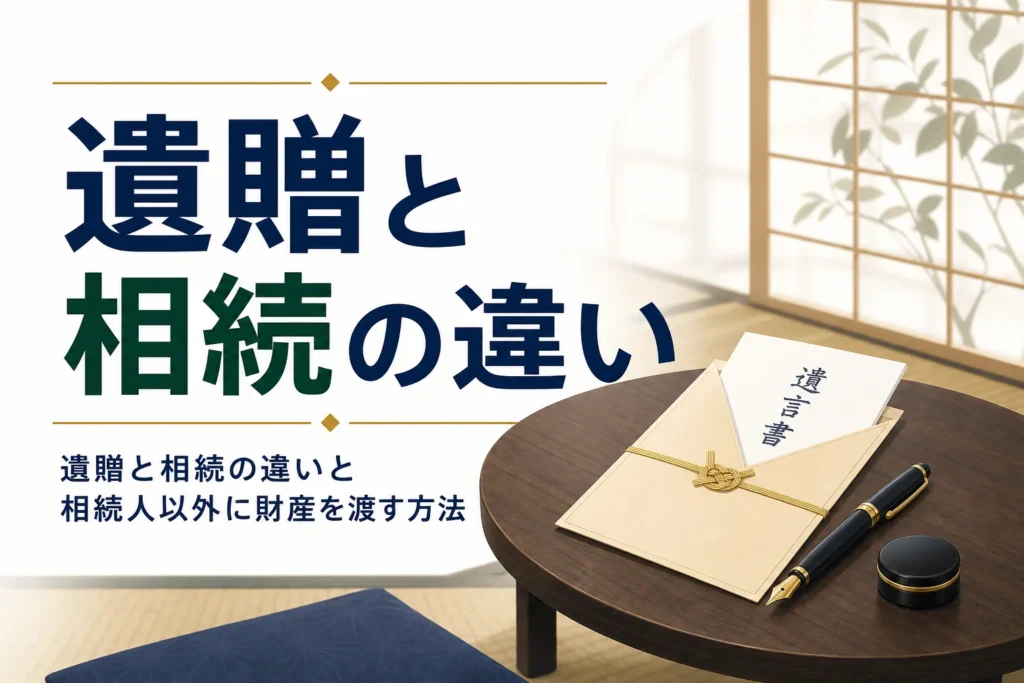 遺贈と相続の違いと受遺者について解説する記事のアイキャッチ