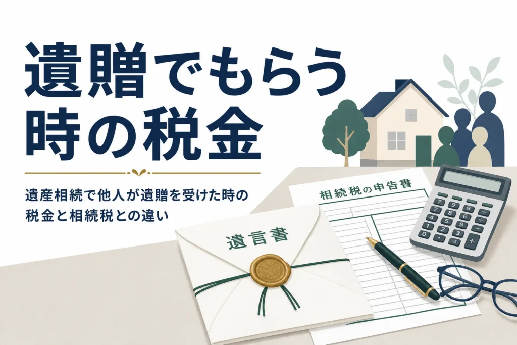 相続人以外が遺贈で財産をもらった時の税金を解説する記事のアイキャッチ