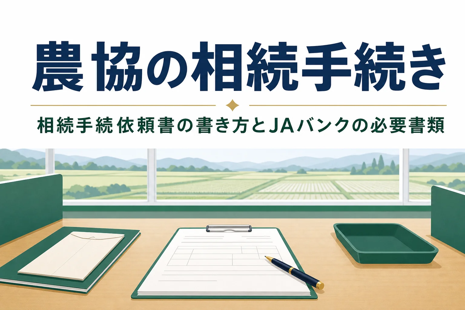 JAバンクの相続手続依頼書の書き方と必要書類を解説する記事のアイキャッチ