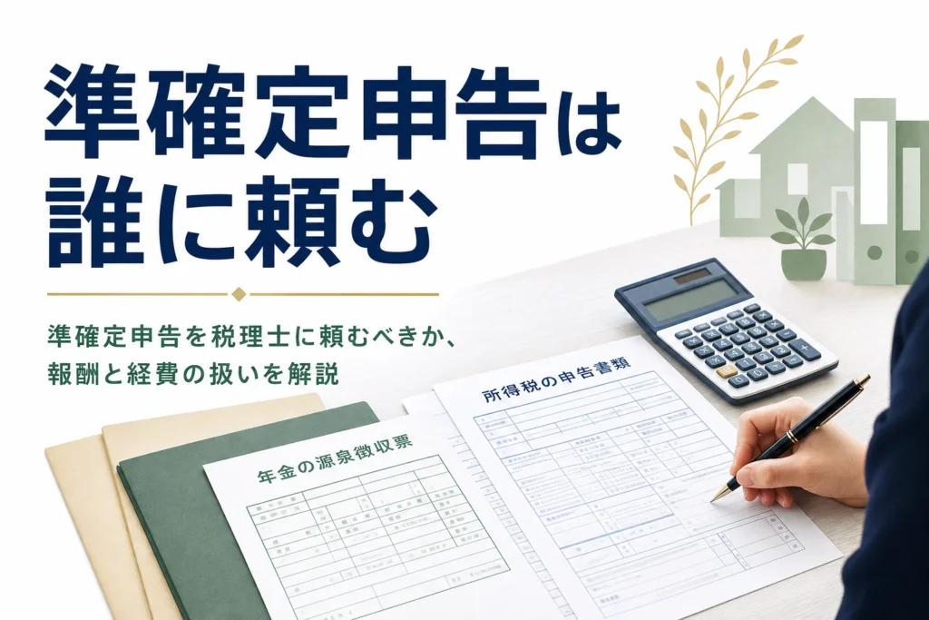 準確定申告を税理士に頼むべきかと報酬の扱いを解説する記事のアイキャッチ