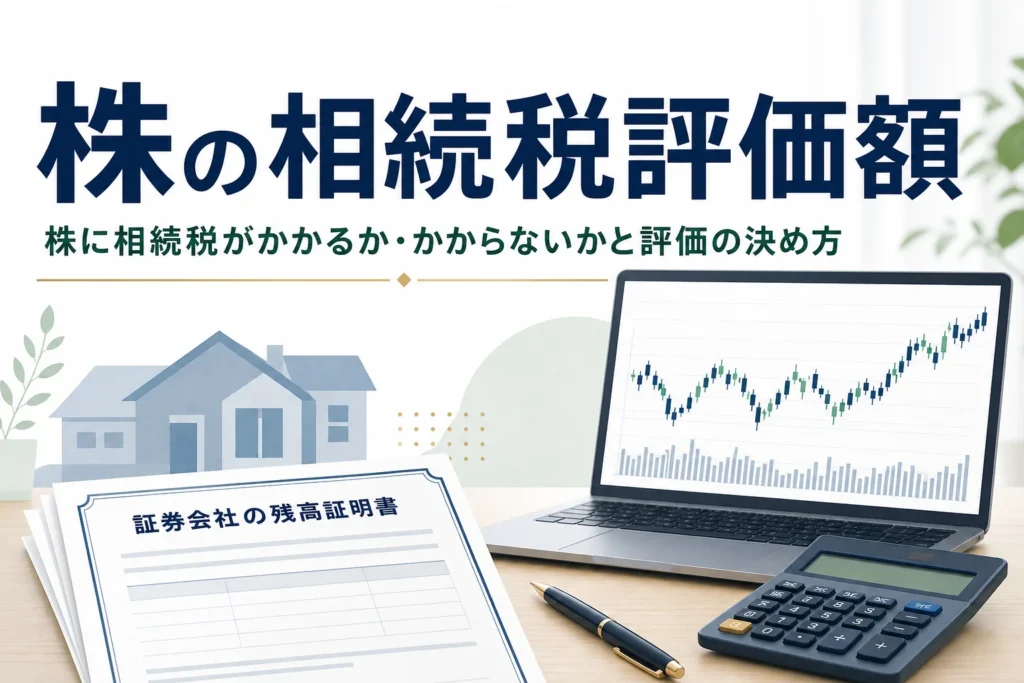 株の相続税評価額と、相続税がかかるかどうかを解説する記事のアイキャッチ