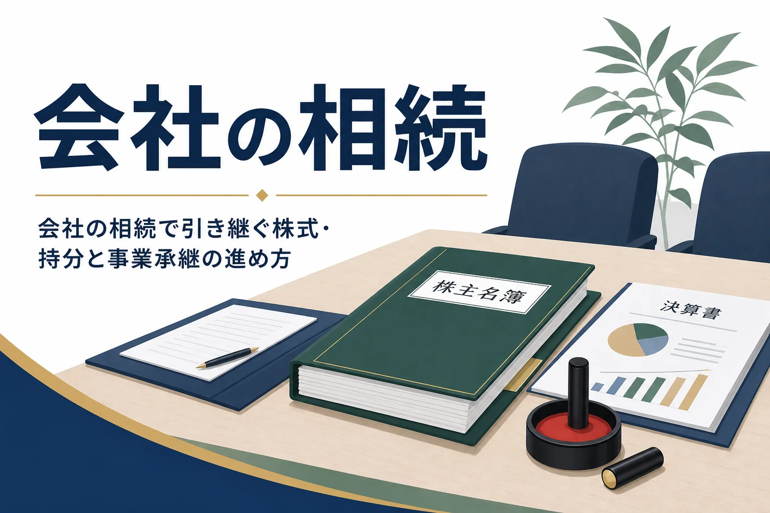 会社の相続で引き継ぐ株式や持分と事業承継の進め方を解説する記事のアイキャッチ