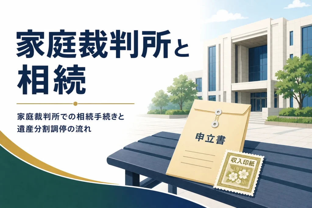 家庭裁判所での相続手続きを解説する記事のアイキャッチ