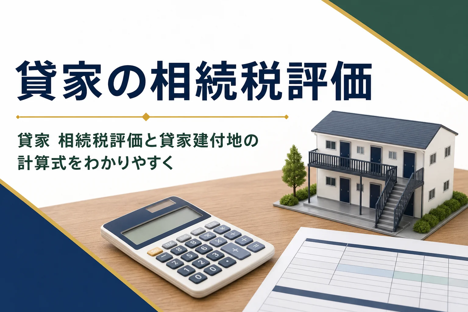 アパート・貸家の相続税評価と貸家建付地の計算式を解説する記事のアイキャッチ