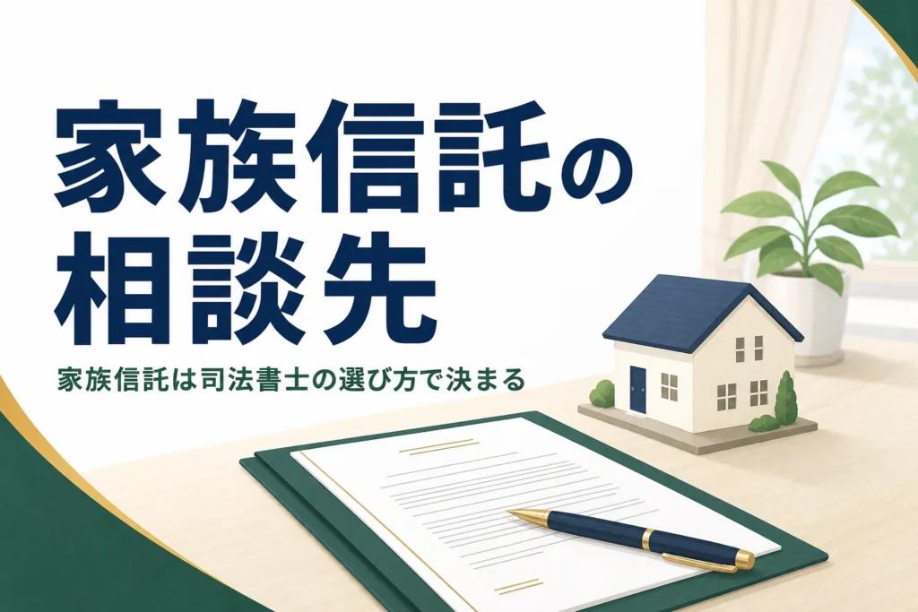 家族信託の相談先と司法書士の選び方を解説する記事のアイキャッチ