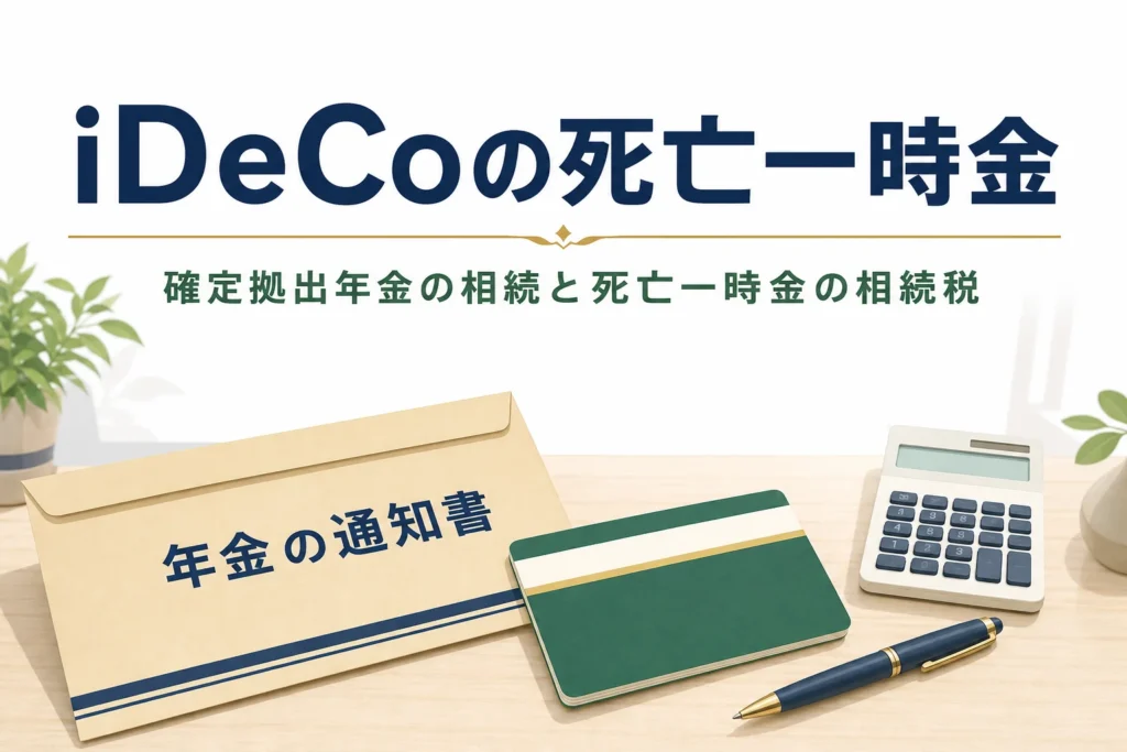 確定拠出年金や企業年金の死亡一時金と相続税を解説する記事のアイキャッチ
