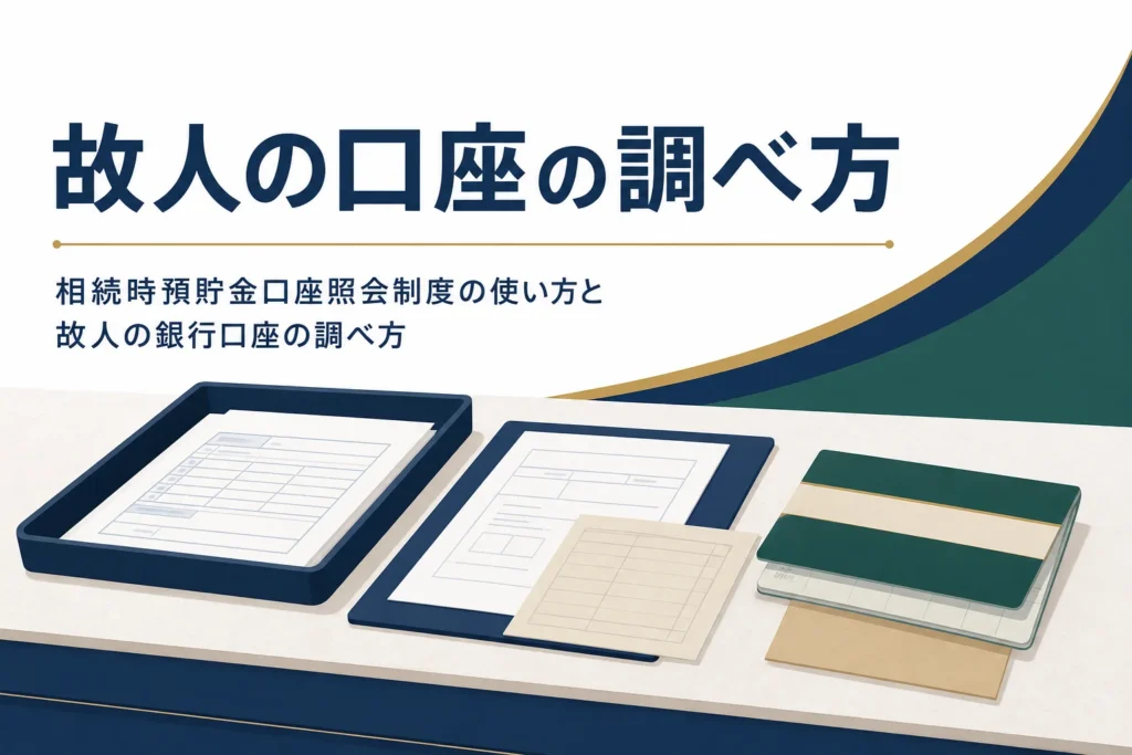 「故人の口座の調べ方」を解説する記事のアイキャッチ