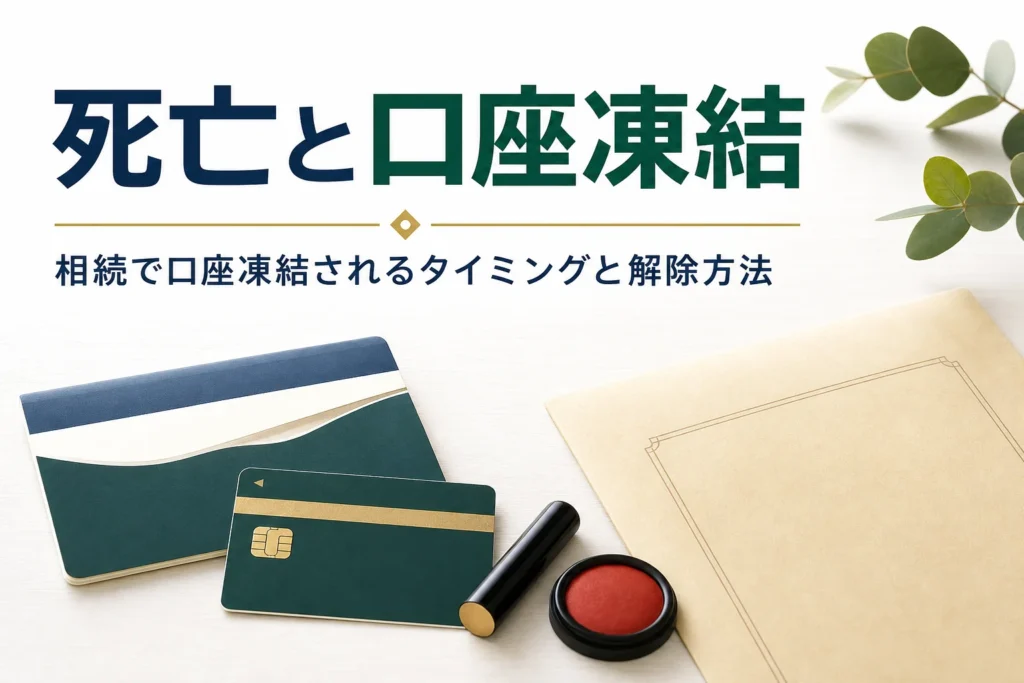 相続による銀行口座の凍結と解除方法を解説する記事のアイキャッチ