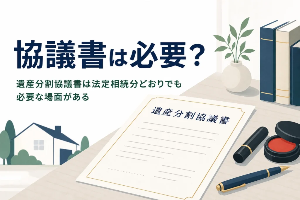 遺産分割協議書が必要なケースと法定相続分どおりの場合を解説する記事のアイキャッチ