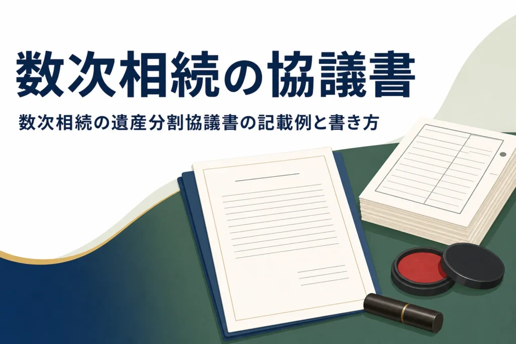 数次相続の遺産分割協議書の書き方を解説する記事のアイキャッチ
