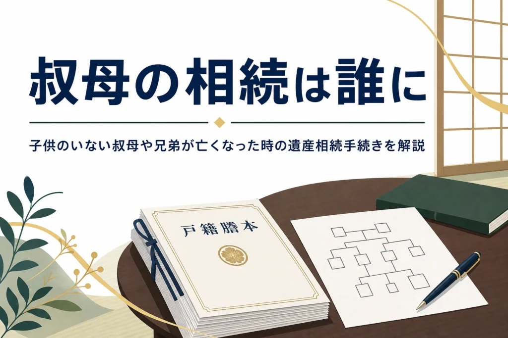 子供のいない叔母や兄弟が亡くなった時の遺産相続手続きを解説する記事のアイキャッチ
