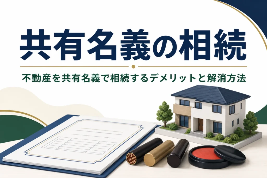 不動産を共有名義で相続するデメリットと持分の解消方法を解説する記事のアイキャッチ