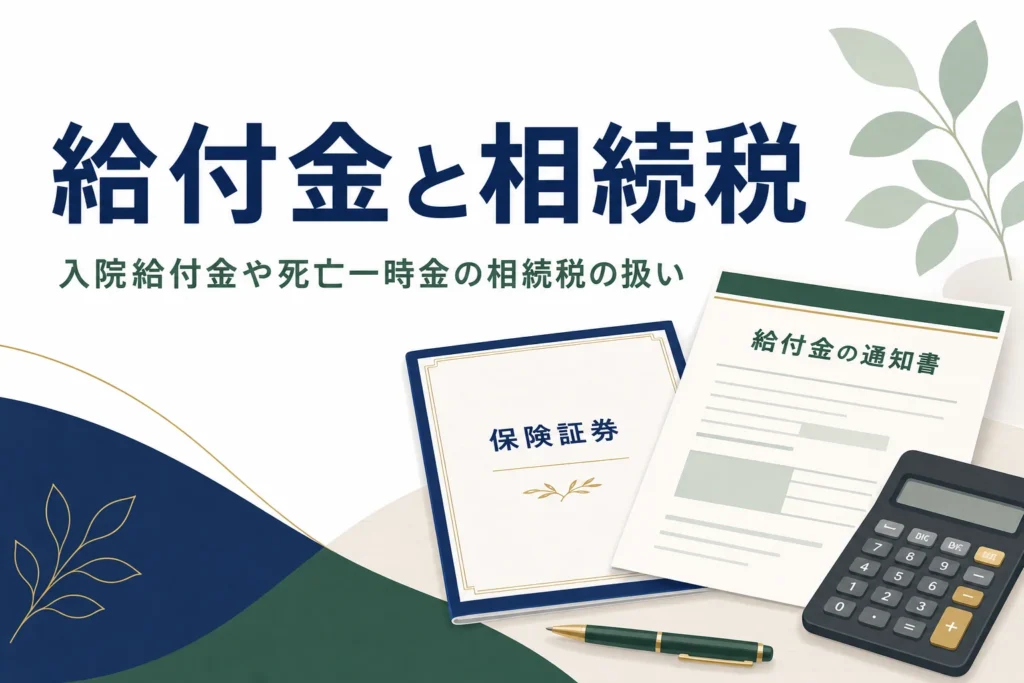 入院給付金や死亡一時金の相続税の扱いを解説する記事のアイキャッチ