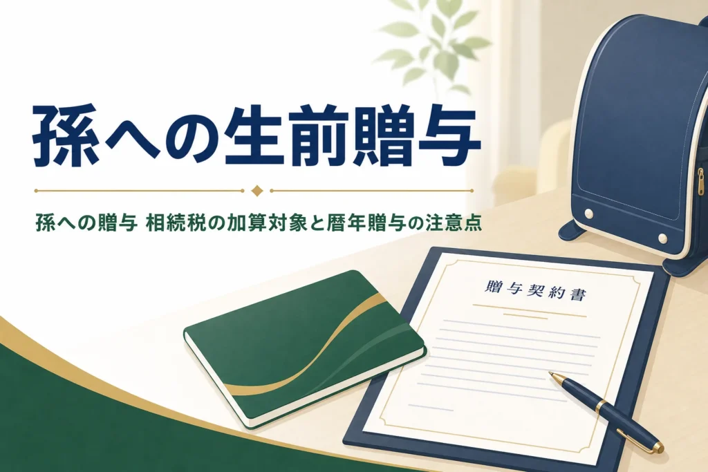 孫への生前贈与と相続税の関係、暦年贈与の注意点と加算対象を解説する記事のアイキャッチ
