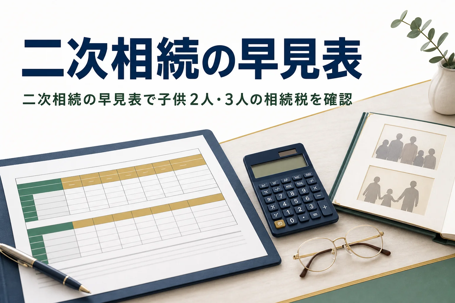 二次相続の相続税早見表を解説する記事のアイキャッチ
