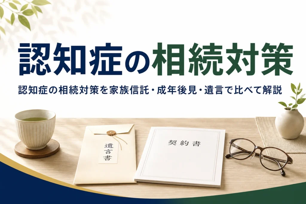 認知症の相続対策を家族信託・成年後見・遺言で比べて解説する記事のアイキャッチ