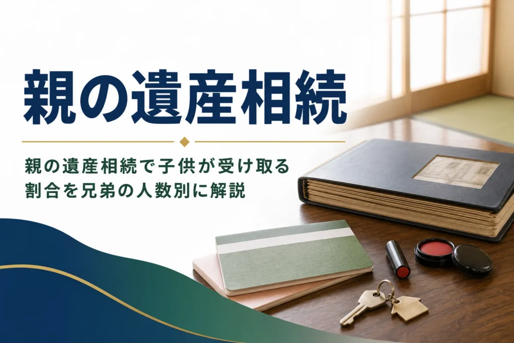 親の遺産相続で子供が受け取る割合を解説する記事のアイキャッチ