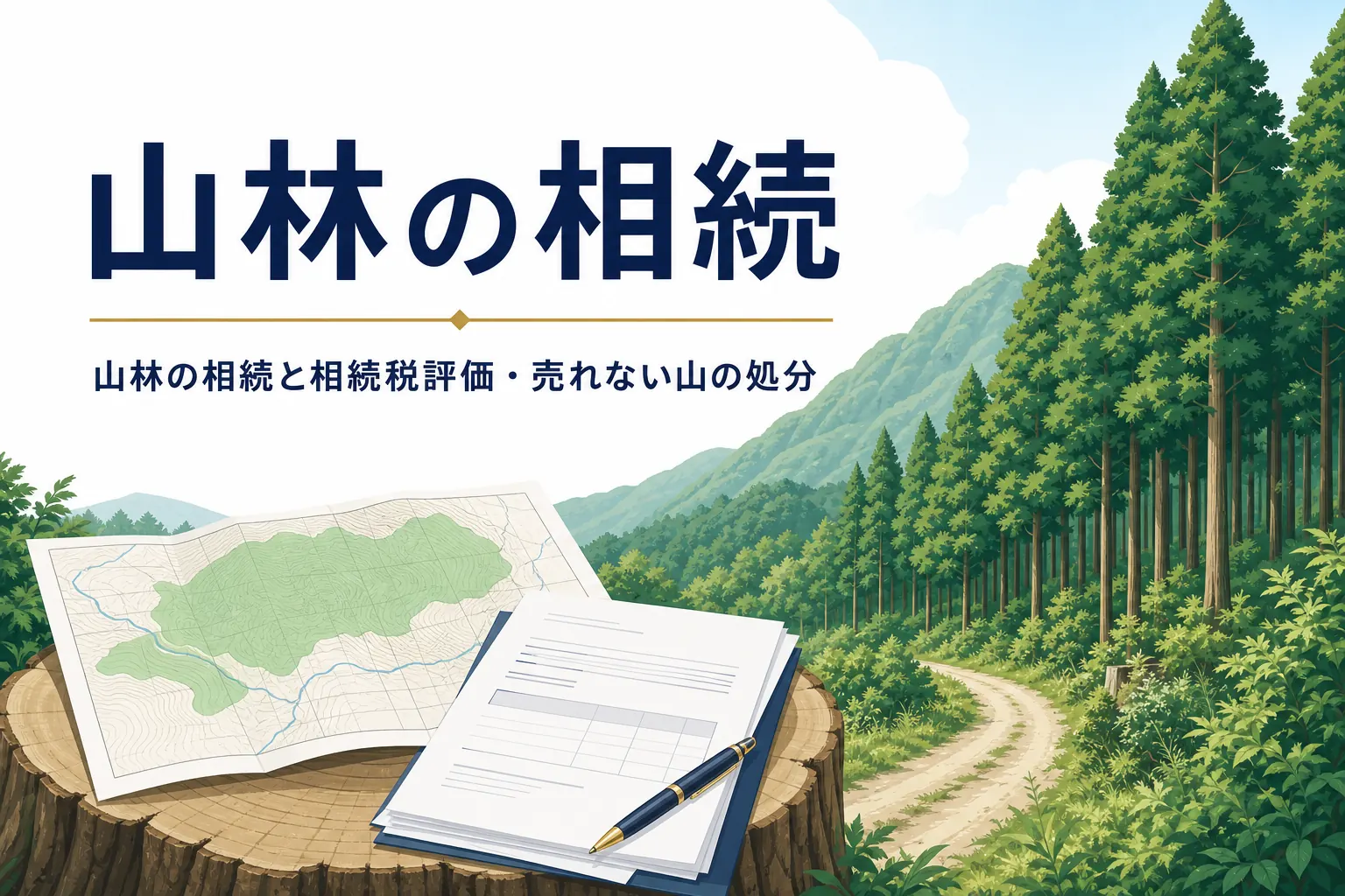 山林の相続と相続税評価、処分方法を解説する記事のアイキャッチ