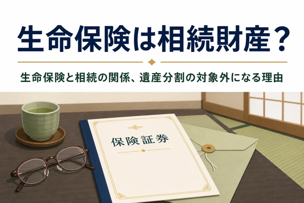 生命保険の死亡保険金が相続財産になるかを解説する記事のアイキャッチ