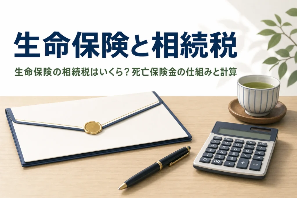 生命保険の死亡保険金にかかる相続税の仕組みと計算を解説する記事のアイキャッチ
