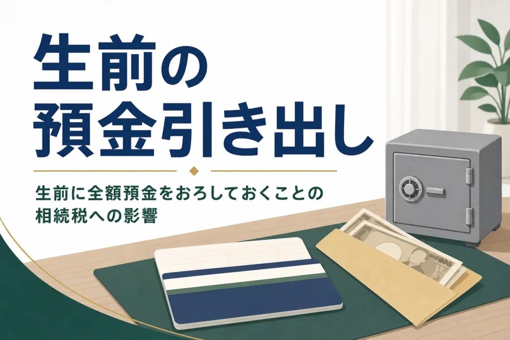 生前に預金をおろしておくことの相続税への影響を解説する記事のアイキャッチ