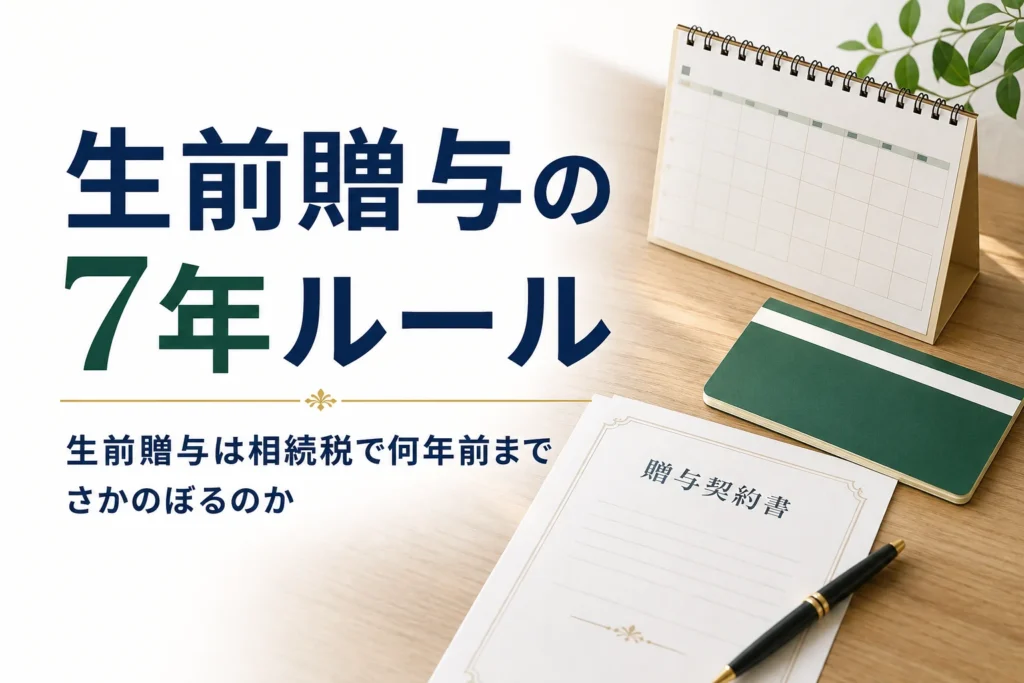 生前贈与は相続税で何年前までさかのぼるのかを解説する記事のアイキャッチ