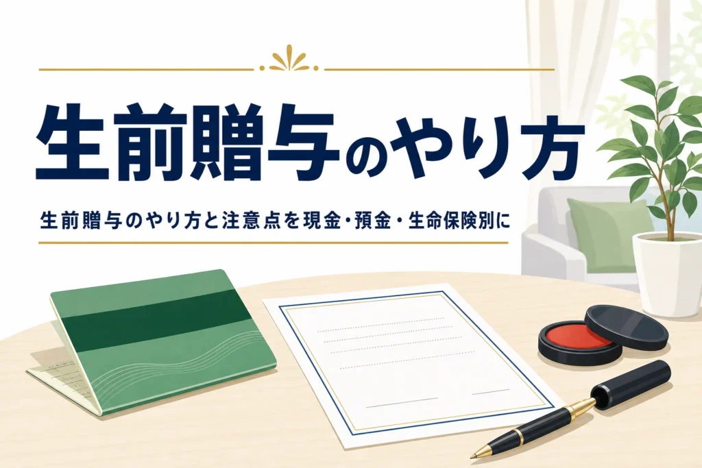 生前贈与のやり方と注意点を解説する記事のアイキャッチ