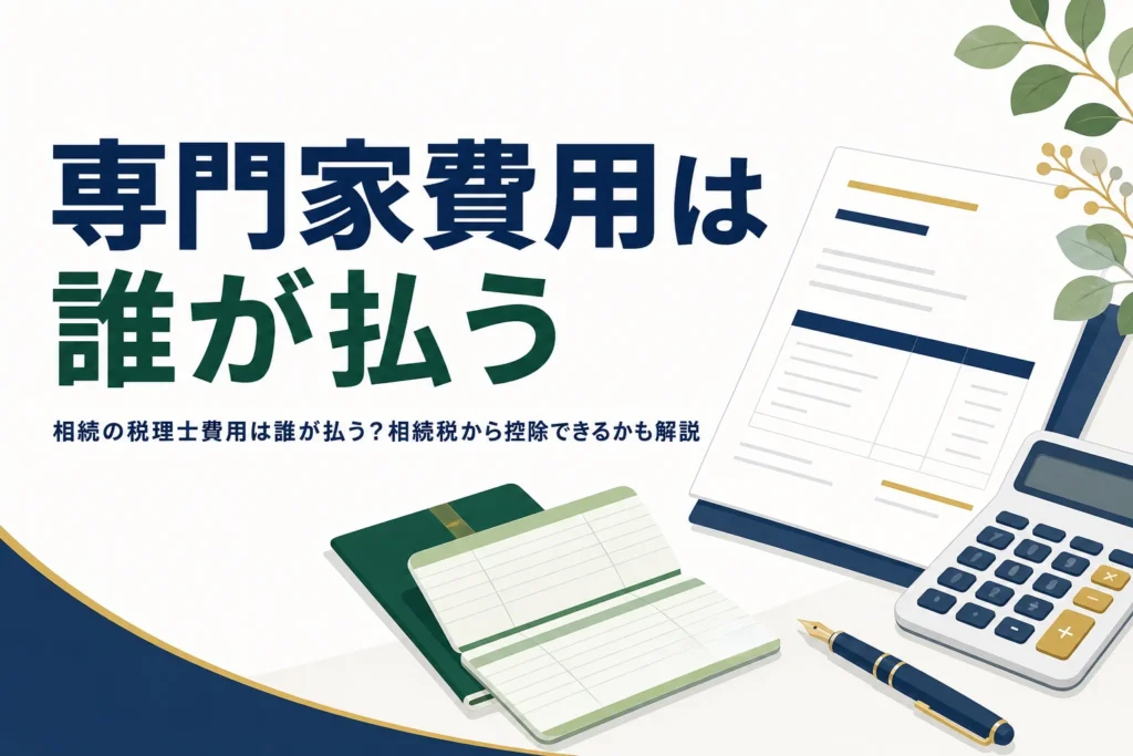 相続の税理士・弁護士・司法書士の費用を誰が払うかを解説する記事のアイキャッチ